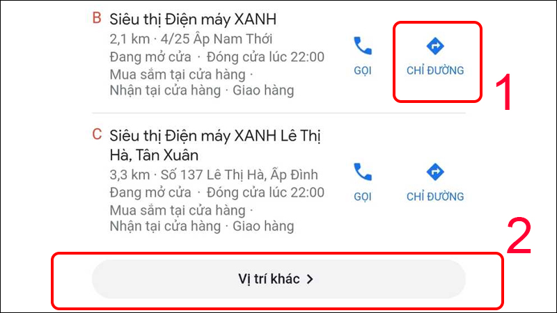 Xem chỉ đường tại siêu thị muốn đến